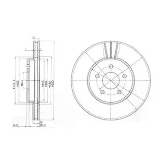 Jeu de 2 disques de frein avant DELPHI BG3537 pour FORD MONDEO ST220 - 226cv