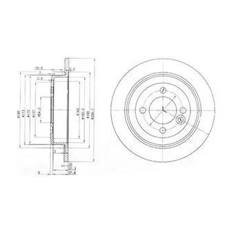 Jeu de 2 disques de frein arrière DELPHI OEM 34211503070