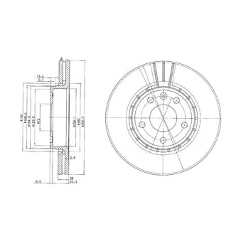 Jeu de 2 disques de frein avant DELPHI OEM 4020600QAF