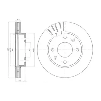 DELPHI BG3801 - Jeu de 2 disques de frein avant
