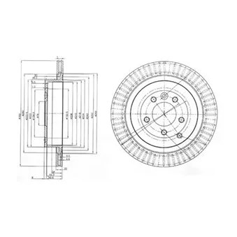 Jeu de 2 disques de frein arrière DELPHI OEM SDB000644