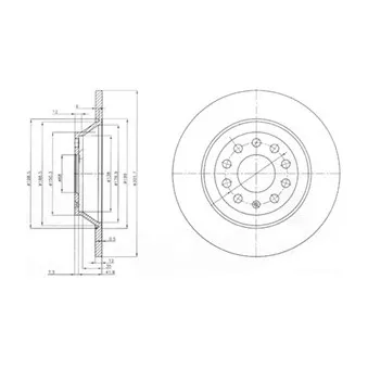 Jeu de 2 disques de frein arrière DELPHI OEM 4f0615601e