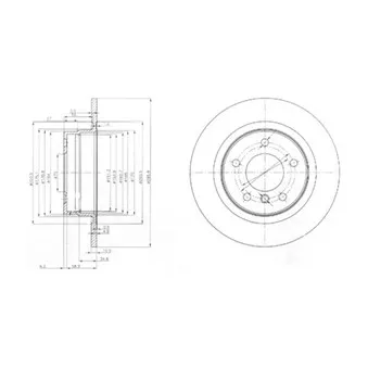 Jeu de 2 disques de frein arrière DELPHI OEM 34214031725