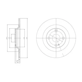 Jeu de 2 disques de frein arrière DELPHI BG3967 pour MAZDA MX-5 1.8 - 146cv