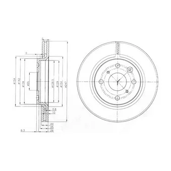 Jeu de 2 disques de frein avant DELPHI OEM 43512YZZAJ