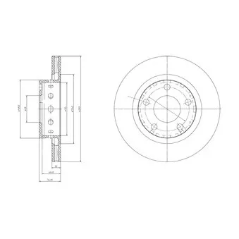 DELPHI BG4057 - Jeu de 2 disques de frein arrière