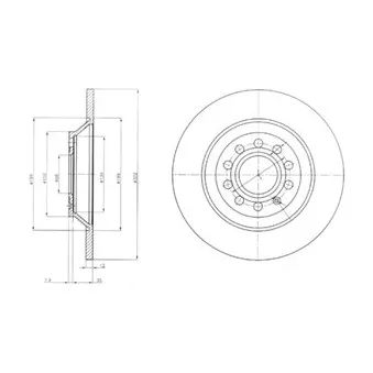 Jeu de 2 disques de frein arrière DELPHI OEM 4F0615601G