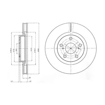 DELPHI BG4114 - Jeu de 2 disques de frein avant