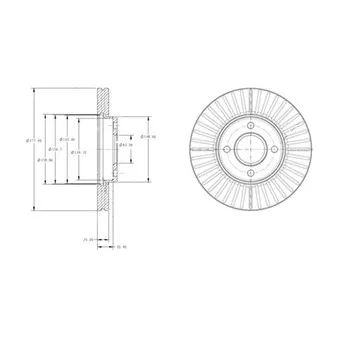 Jeu de 2 disques de frein avant DELPHI OEM 5S6Y1125AB