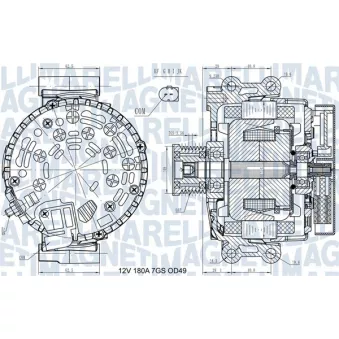 Alternateur MAGNETI MARELLI OEM 12317626155
