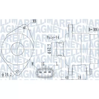 Alternateur MAGNETI MARELLI OEM 2706023070
