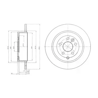 DELPHI BG4124C - Jeu de 2 disques de frein arrière