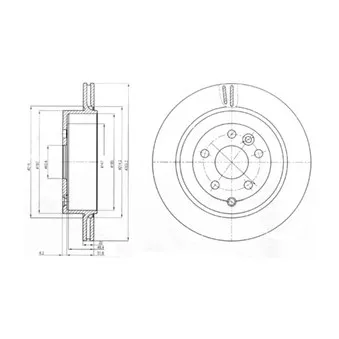 Jeu de 2 disques de frein arrière DELPHI OEM LR001019