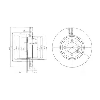 Jeu de 2 disques de frein avant DELPHI OEM 34116774985