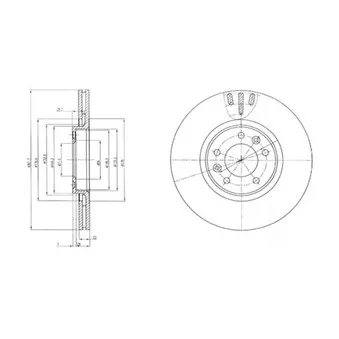 Jeu de 2 disques de frein arrière DELPHI OEM 1667857380