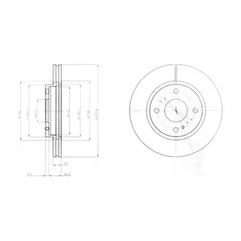 DELPHI BG4170 - Jeu de 2 disques de frein avant