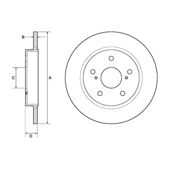 Jeu de 2 disques de frein arrière DELPHI OEM 4243102170