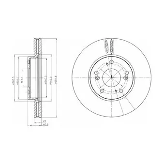 Jeu de 2 disques de frein avant DELPHI OEM 45251SJHE10