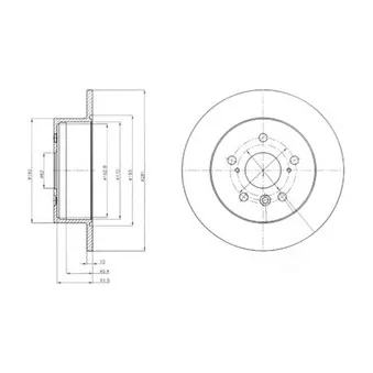 DELPHI BG4268 - Jeu de 2 disques de frein arrière