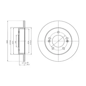 Jeu de 2 disques de frein arrière DELPHI OEM 584111p300