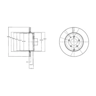 Jeu de 2 disques de frein arrière DELPHI BG4341 pour MAZDA CX-7 2.2 MZR-CD - 173cv
