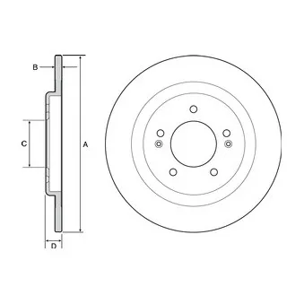 Jeu de 2 disques de frein arrière DELPHI BG4563C