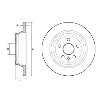 Jeu de 2 disques de frein arrière DELPHI BG4656C pour HYUNDAI I10 2.0 Si4 4x4 - 241cv