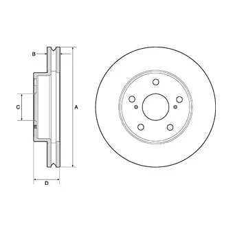 Jeu de 2 disques de frein avant DELPHI BG4758C