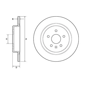 Jeu de 2 disques de frein arrière DELPHI OEM 13509120