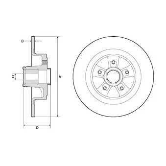 Jeu de 2 disques de frein arrière DELPHI OEM 8200266043