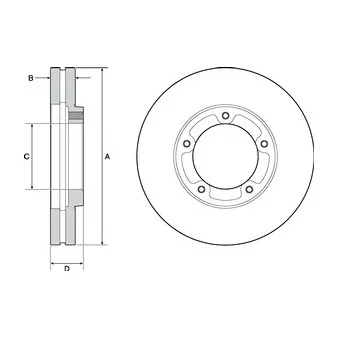 Jeu de 2 disques de frein avant DELPHI BG9139 pour MITSUBISHI Canter (FB7, FB8, FE7, FE8) 3C13 - 125cv