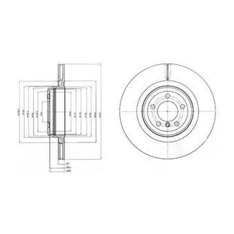 Jeu de 2 disques de frein arrière DELPHI OEM 34211166131