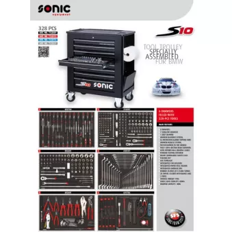 SONIC 732819 - Servante d'atelier avec accessoires
