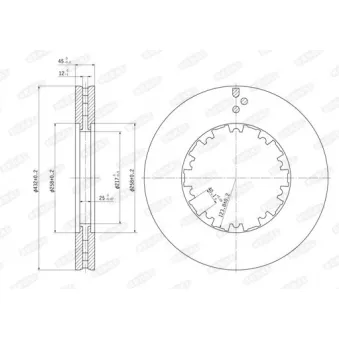 Jeu de 2 disques de frein arrière BERAL BCR225A pour DAF XF 105 FA 105,410 - 408cv