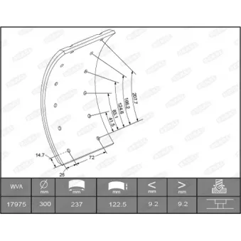 Kit de garnitures de frein, frein à tambour BERAL KBL17351.0-1561 pour MERCEDES-BENZ T2/LN1 809 D - 90cv