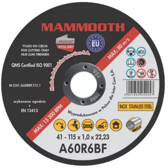 MAMMOOTH M.CI41.A60RBF.115.1/B - Disques à tronçonner