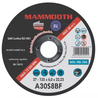 Disques de meulage MAMMOOTH M.GM27.A30BF.125.6/B