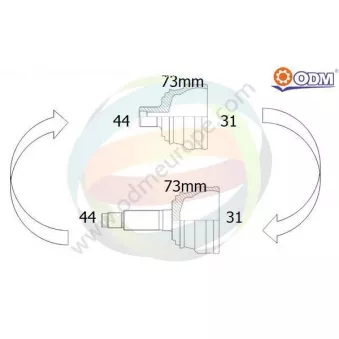 Embout de cardan avant (kit de réparation) ODM-MULTIPARTS OEM 2N0498099