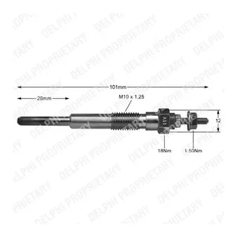 Bougie de préchauffage DELPHI OEM 1985068010