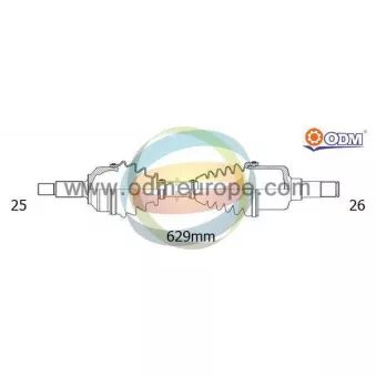 Arbre de transmission ODM-MULTIPARTS 18-161890 pour CITROEN C3 1.6 16V - 120cv