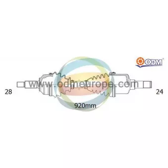 Arbre de transmission ODM-MULTIPARTS 18-162910 pour PEUGEOT 308 1.6 BlueHDi 100 - 99cv