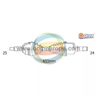Arbre de transmission ODM-MULTIPARTS 18-165050 pour CITROEN C5 1.6 HDI - 109cv