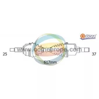 Arbre de transmission ODM-MULTIPARTS 18-165110 pour PEUGEOT 307 2.0 HDI 135 FAP - 136cv