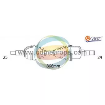 Arbre de transmission ODM-MULTIPARTS 18-166060 pour CITROEN C3 BlueHDi 75 - 75cv