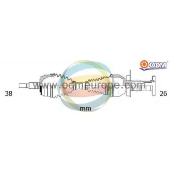 Arbre de transmission ODM-MULTIPARTS 18-216230 pour VOLKSWAGEN TRANSPORTER - COMBI 2.0 TDI - 204cv