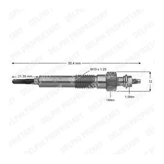 Bougie de préchauffage DELPHI OEM 1n0218601