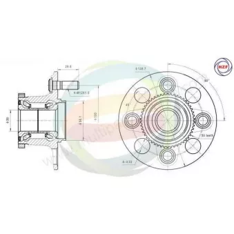 Roulement de roue arrière ODM-MULTIPARTS OEM 42200S5A008