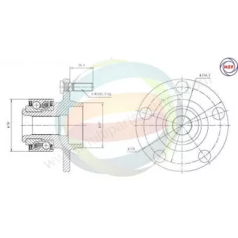 Roulement de roue avant ODM-MULTIPARTS 70-050036 pour FORD C-MAX 2.0 - 145cv
