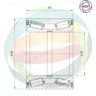 Roulement de roue avant ODM-MULTIPARTS 70-060128 pour MAN F2000 33S12. 35S12. 35C12 - 116cv