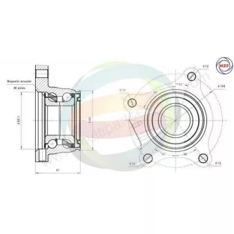 Roulement de roue arrière ODM-MULTIPARTS OEM 4246060010